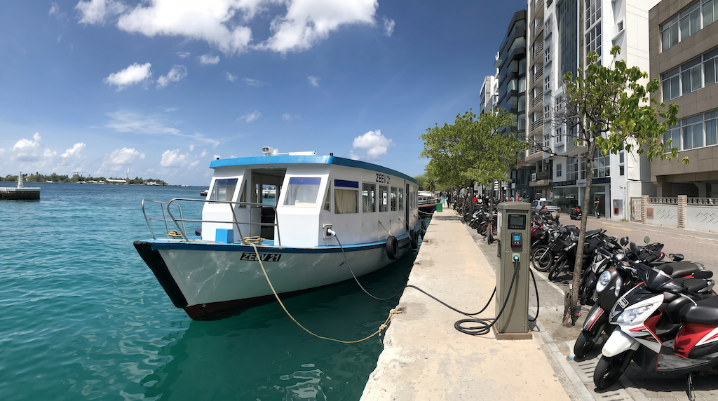 Electric passenger vessel for island and ferry connections