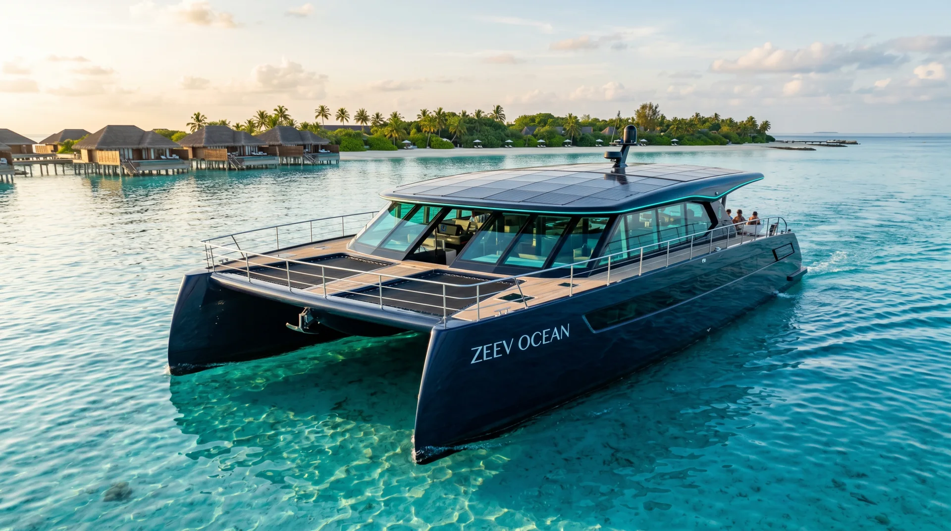 Electric passenger vessel operating in the Maldives